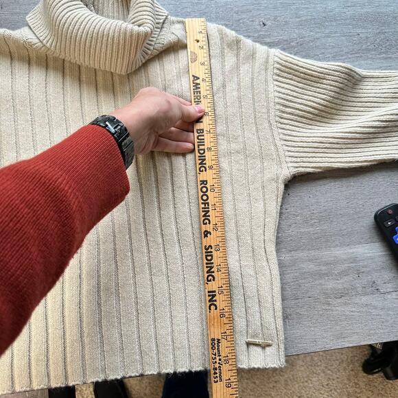 Elie by Elie Tahari Turtleneck Sweater Oatmeal Cream XS - Picture 7 of 8